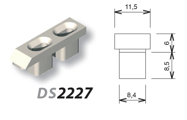 LA CROISEE DS - Gâche alu Grise LA CROISEE DS - 2227-021 - large