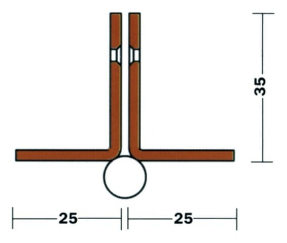 DEVISMES - Barre de pivotement H2200 marron droite 3 paum 140mm butée bille cornière 25x35 DEVISMES - 10293 - large