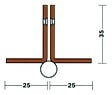 DEVISMES - Barre de pivotement H2200 marron droite 3 paum 140mm butée bille cornière 25x35 DEVISMES - 10293 - vignette
