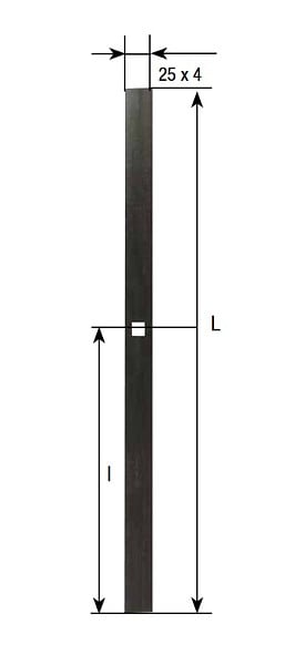 TORBEL - Tige plate eco 2000 mm TORBEL cataphorèse noire pour espagnolette - 0610204 - large
