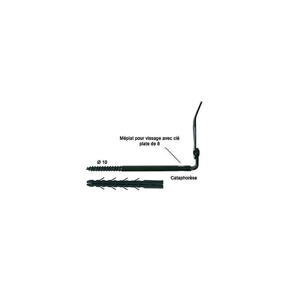 ING FIXATION - Arrêt de volet ING Fixations pour matériaux creux 190 mm noir  A070130 - large