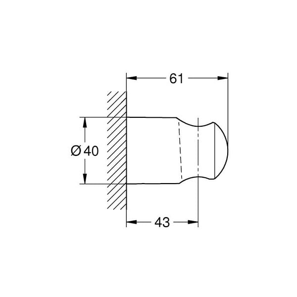 GROHE - Support mural pour douchette Vitalio noir mat + microfibre - large