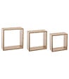 5 FIVE SIMPLY SMART - Lot de 3 Étagères murales flottantes Cubes coloris Chêne naturel Fixations invisibles - vignette