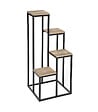 ATMOSPHERA - Étagère Porte Plantes 4 plateaux en Métal noir et Bois H 88.5 cm - vignette