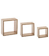 5 FIVE SIMPLY SMART - Lot de 3 Étagères murales flottantes Cubes coloris Chêne naturel Fixations invisibles - vignette