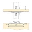 EMUCA - Kit de fixation pour 4 étagères en bois et 1 tringle de suspension de 1m de long Zero, Aluminium et Zamak et Plastique, Peint gris pierre - vignette