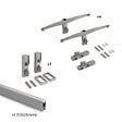 EMUCA - Kit de fixation pour 4 étagères en bois et 1 tringle de suspension de 1m de long Zero, Aluminium et Zamak et Plastique, Peint gris pierre - vignette