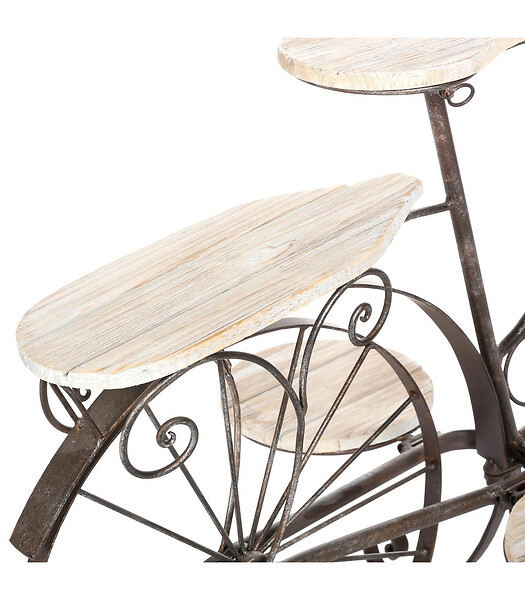 ATMOSPHERA - Porte plantes Vélo en Bois et Métal aspect vintage H 59 cm - large