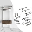EMUCA - Kit de fixation pour 1 étagère en bois, 1 module et 1 tringle de suspension longueur 1m Zero, Zamak, Gris pierre peint - vignette
