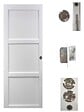 GD MENUISERIES - Porte Coulissante Korya Blanc 3 panneaux H204 x L93 cm, Galandage, kit de finition - vignette