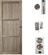 GD MENUISERIES - Porte Coulissante bois Frake 3 Panneaux H204 x L73 cm, Galandage, kit de finition - vignette