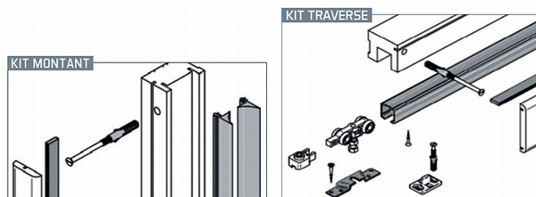 FIBROTUBI - Traverse Applisystem 1000-1400 mm FIBROTUBI pour porte coulissante - 92030006 - large