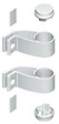 LA CROISEE DS - Kit support poignée Diva X LA CROISÉE DS Ø 35 - Blanc 9016 B3 - DS7318-785 - vignette