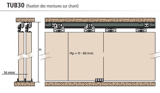MANTION - Garniture TUBEL 1 porte sur chant MANTION - TUB30-1 - large