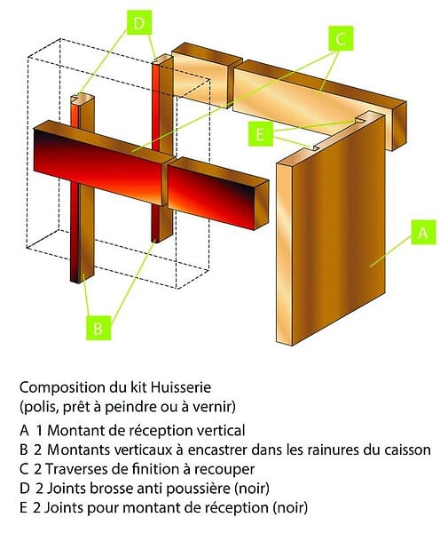 FIBROTUBI - Kit huisserie MDF vantail simple FIBROTUBI pour porte jusqu'à 1000 mm - 61421002 - large