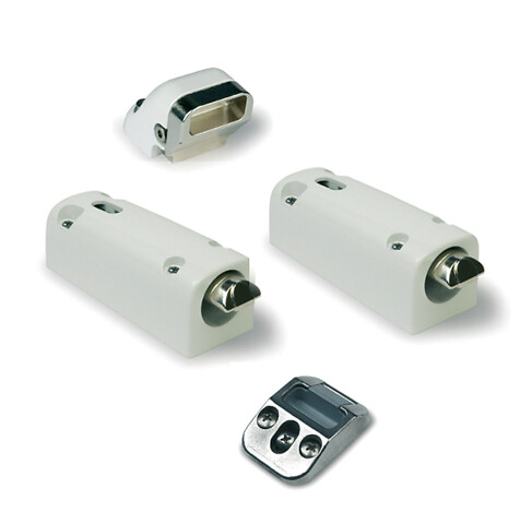 FAPIM - Kit de penes haut et bas FAPIM avec gache 8401 blanc 9010 pour crémone pompier Panama - 8401-32 - large