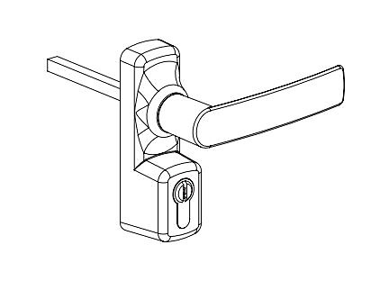 FAPIM - Manoeuvre extérieur Oltre avec cylindre FAPIM - blanc 9010 - 8568A/32 - large