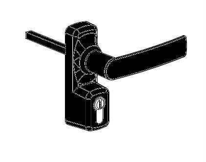 FAPIM - Manoeuvre extérieur Oltre avec cylindre FAPIM - noir 9005 - 8568A/37 - large