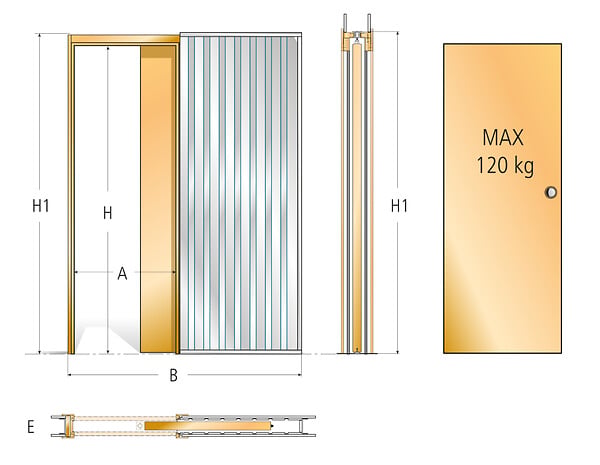FIBROTUBI - Châssis porte galandage Placo FIBROTUBI - 1000 mm - Cloison finie 100 mm - 93020017 - large