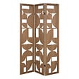 ATMOSPHERA - Paravent en Bois Marron design graphique moderne H 170 cm - vignette