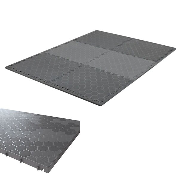 INTEC - Lot de 6 Dalles de sol Clipsables Grises 116x76x3 cm Rectangulaire Polypropylène Revêtement de Sol Modulable 4.61m2 INTEC - large