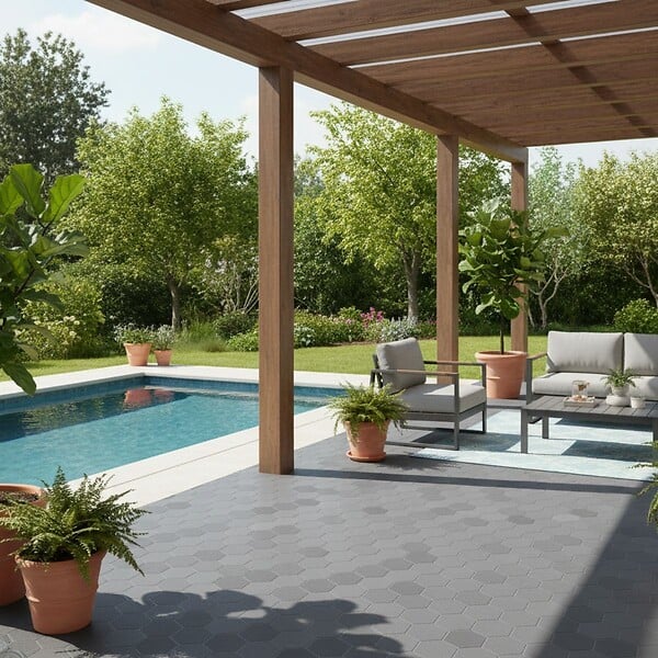 INTEC - Lot de 6 Dalles de sol Clipsables Grises 116x76x3 cm Rectangulaire Polypropylène Revêtement de Sol Modulable 4.61m2 INTEC - large