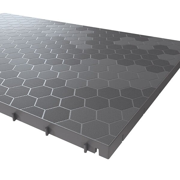 INTEC - Lot de 6 Dalles de sol Clipsables Grises 116x76x3 cm Rectangulaire Polypropylène Revêtement de Sol Modulable 4.61m2 INTEC - large