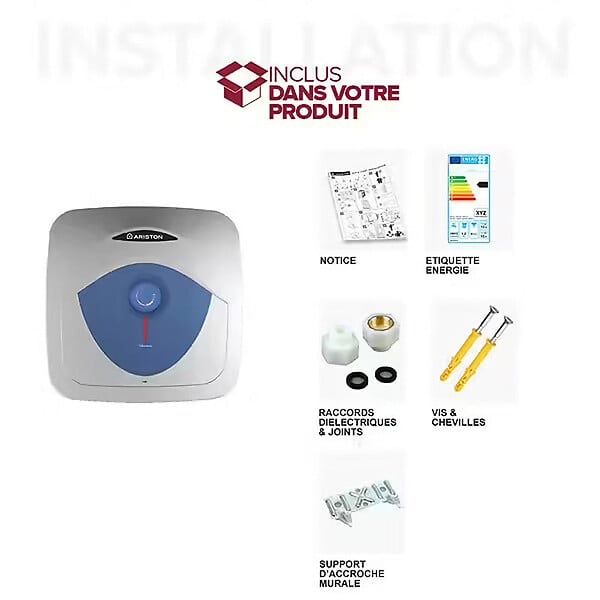ARISTON - Chauffe-eau electrique ARISTON Blu Evo sur-évier - 15 l - large
