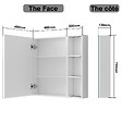 AICA SANITAIRE - AICA Armoire de Toilette Mural avec Miroir Niches Intégrées et Rangement Fermé - Moderne, Blanc, 60x70 cm - vignette