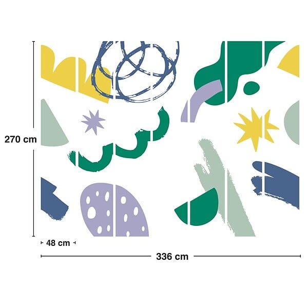 99DECO - Papier peint panoramique - Taratata - Vert - intissé : 150g/m² - 7 lés : 336x270cm - large