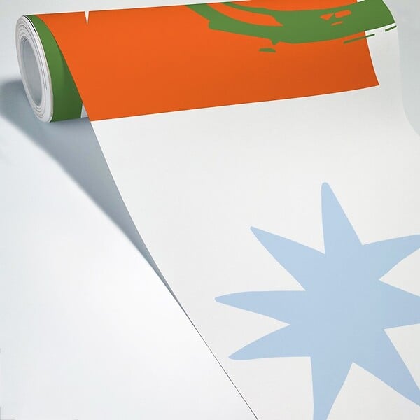 99DECO - Papier peint panoramique - Taratata - Orange - intissé : 150g/m² - 7 lés : 336x270cm - large