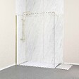 AURLANE - Paroi de douche à l'italienne 160x200 cm verre trempé 8 mm - Or Doré Brossé - FREEDOM 2 GOLD - vignette