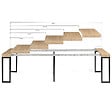 ID MARKET - Table console extensible TORONTO 14 personnes 300 cm design industriel - vignette