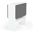 ID MARKET - Table console pliable EDI 2-4 personnes bois blanc plateau gris 103 x 76 cm - vignette