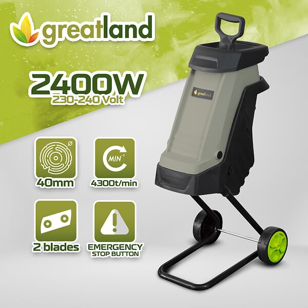 GREATLAND - Broyeur de végétaux électrique 2400W - large