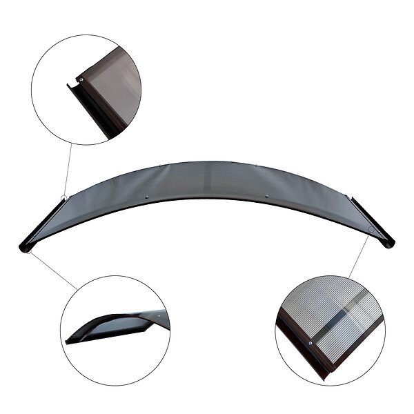 STARKEDACH - Auvent à cadre en aluminium RODEO R-150 8017 bombé avec revêtement en polycarbonate - large