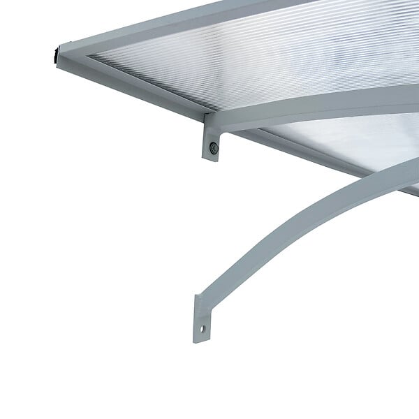 STARKEDACH - Auvent à cadre en aluminium STARKEDACH courbé L-160 7035 avec revêtement en polycarbonate - large