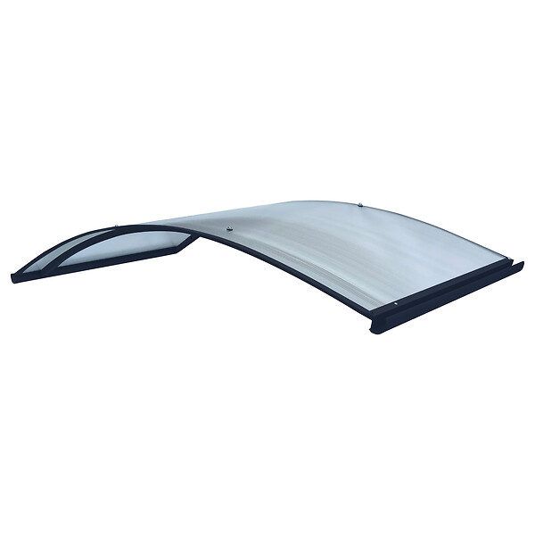 STARKEDACH - Auvent à cadre en aluminium RODEO R-150 7016 bombé avec revêtement en polycarbonate - large