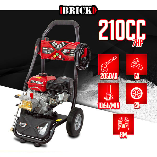 BRICK - Nettoyeur haute pression thermique 205 bars max - 210CC - large