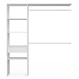 ID MARKET - Kit dressing MELINE 160 x 40 x 180 cm blanc avec étagères + tiroir + double penderie - vignette
