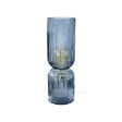 C-CREATION - Lampe table verre strié bleu E27 - vignette