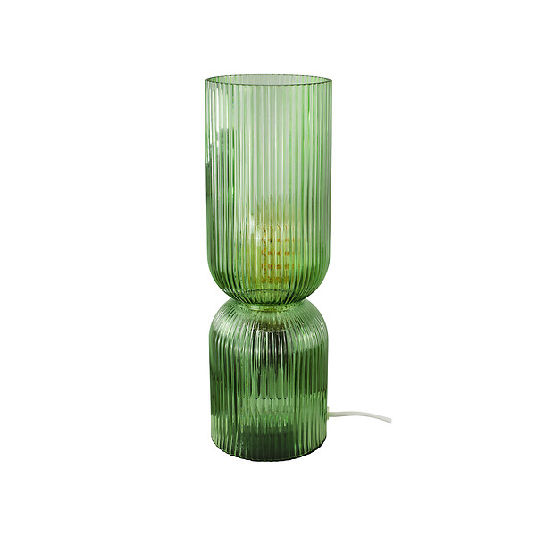 C-CREATION - Lampe de table verre strié Charmy Vert - Douille E27 - large