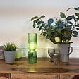 C-CREATION - Lampe de table verre strié Charmy Vert - Douille E27 - vignette