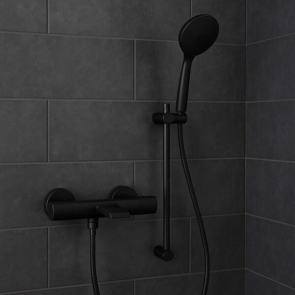 ESSEBAGNO - Carra mitigeur bain-douche thermostatique noir - large