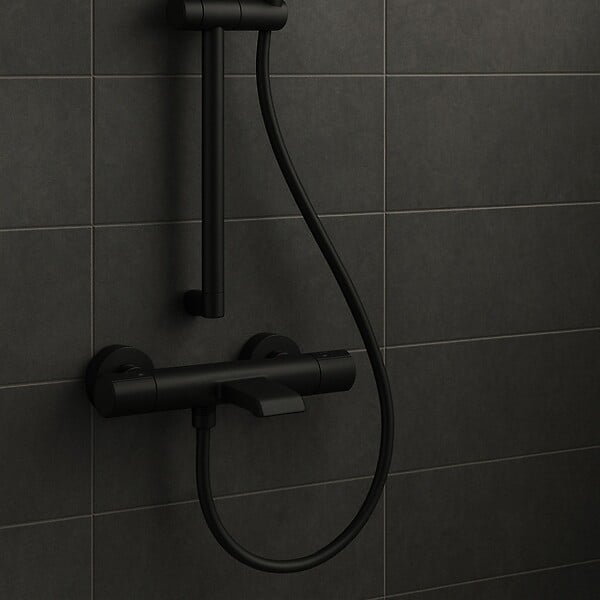 ESSEBAGNO - Carra mitigeur bain-douche thermostatique noir - large