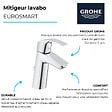 GROHE - Vasque à poser Euro Ceramic 60cm  + Mitigeur lavabo M Eurosmart avec vidage Chromé - vignette