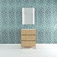AURLANE - Pack Meuble Salle de Bains 60cm Chêne Clair 3 Tiroirs, Vasque, Miroir 60x80 à Leds intégrées - XENOS - vignette