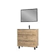 AURLANE - Meuble salle de bain 80x80 - Finition chene naturel + vasque blanche + miroir - TIMBER 80 - Pack25 - vignette