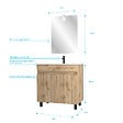 AURLANE - Meuble salle de bain 80x80 -Finition chene naturel + vasque blanche + miroir Led- TIMBER 80 - Pack27 - vignette