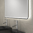 AURLANE - Meuble salle de bains 120cm Chêne et noir, Vasques carrées et Miroir Black Led 120x70 - OMEGA - vignette